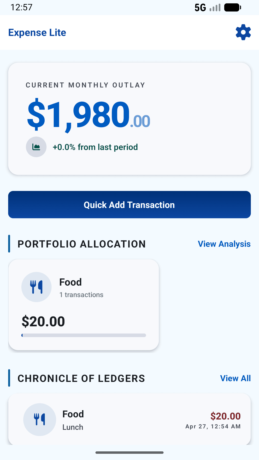 Expense Lite screenshot 1