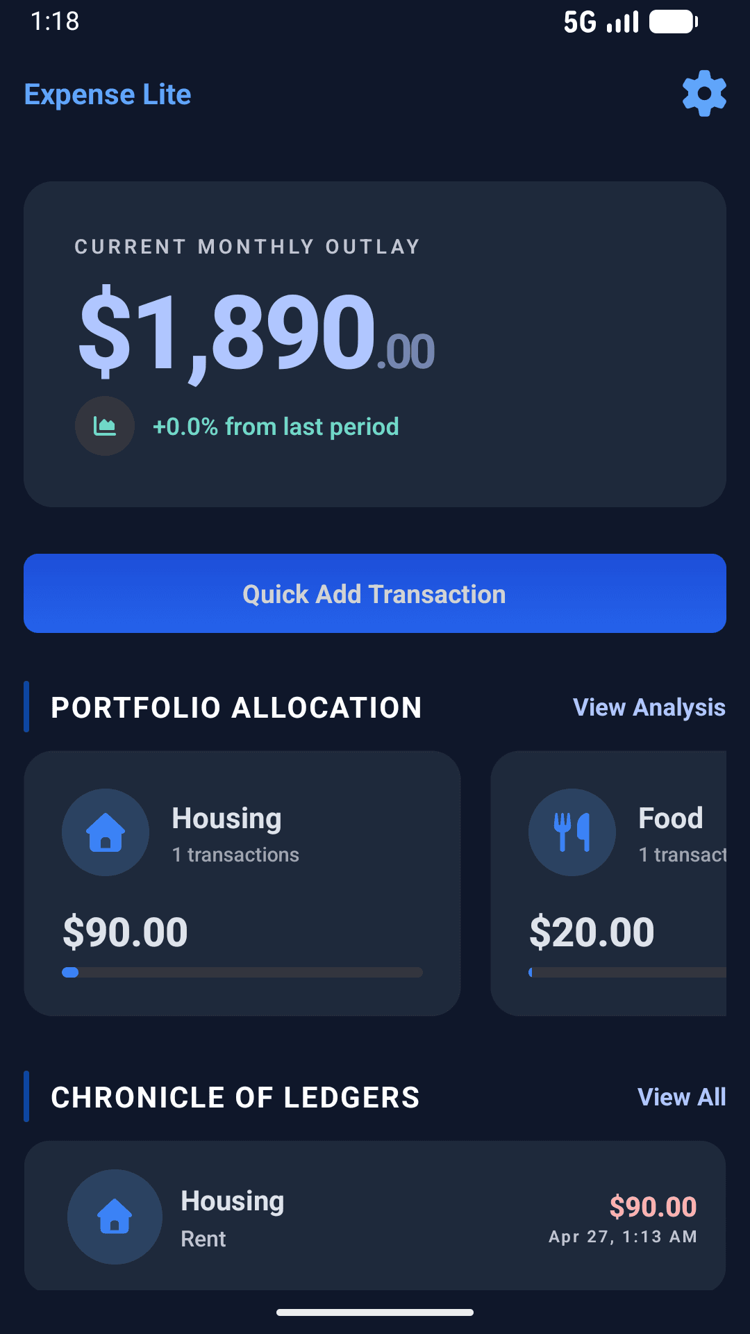 Expense Lite screenshot 2